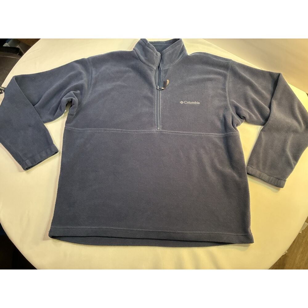 Columbia Fleece Pullover Mens XL Half Zip Blue Warm Winter Jacket Sweater layer